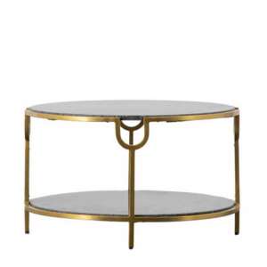 Westar Black Marble Coffee Table With Gold Metal Base