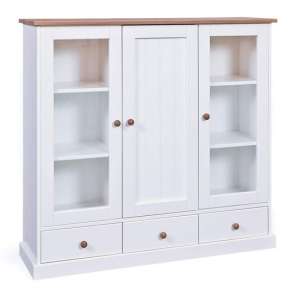 Westerland FSC Wooden Display Cabinet In White And Oak