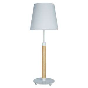 Whitly White Fabric Shade Table Lamp With Natural Base
