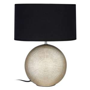 Whoopty Black Fabric Shade Table Lamp With Gold Base