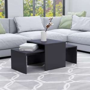 Wilde Wooden Set Of 2 Coffee Tables In Grey