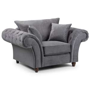 Williton Fabric Armchair In Dark Grey