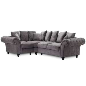 Williton Fabric Left Hand Corner Sofa In Dark Grey