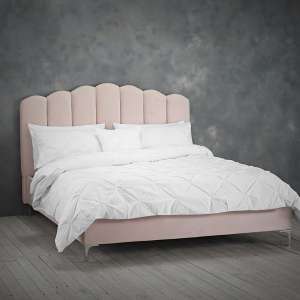 Welshpool Sumptuous Velvet King Size Bed In Pink