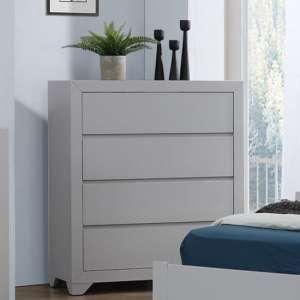 Wauna Wooden Chest Of Drawers In Grey With 4 Drawers