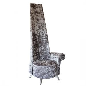 Wilton Left Handed Potenza Chair In Silver Crushed Velvet