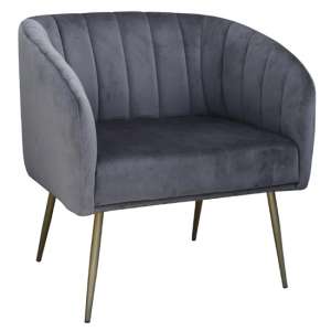 Wingfield Velvet 1 Seater Sofa In Grey With Gold Metal Legs