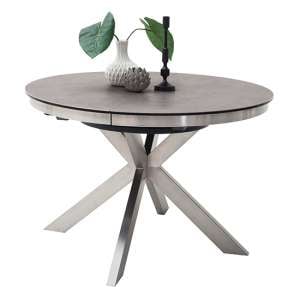 Winnipeg Extending Grey Dining Table With Brushed Legs