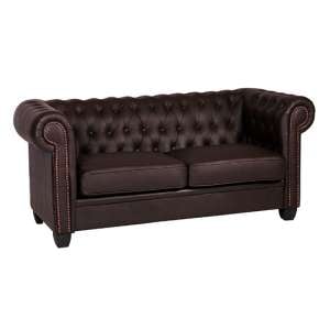 Wenona Leather And PVC 2 Seater Sofa In Brown