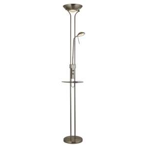 Wireless USB LED Mother And Child Floor Lamp In Satin Nickel