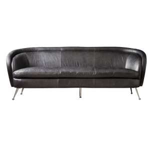 Wisconsin Faux Leather 3 Seater Sofa In Black