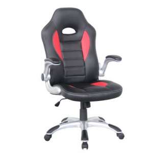 Thurston Home Office Chair In Black And Red Faux Leather