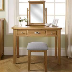 Woburn Wooden Dressing Table In Oak 3 Drawers