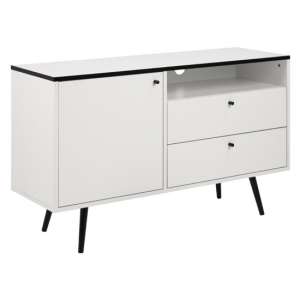 Woodburn Wooden 1 Door And 2 Drawers Sideboard In White