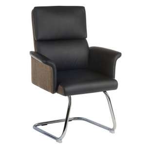 Wooster Visitor Chair In Black With Cantilever Frame