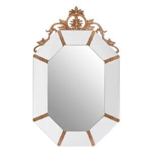 Wrexo Octagonal Acanthus Leaf Wall Mirror In Gold