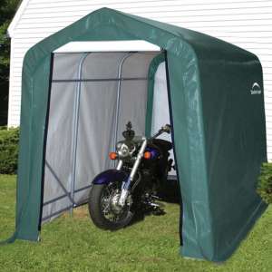 Wyck Woven Polyethylene 10x6 Garden Storage Shed In Green