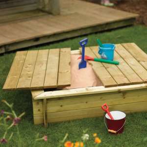 Wymondham Wooden Sandpit With Lid In Natural Timber
