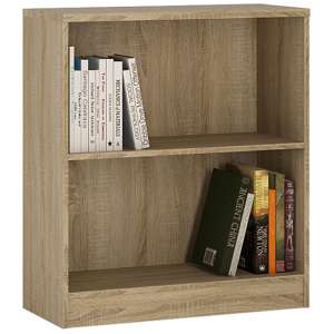 Xeka Low Wide 1 Shelf Bookcase In Sonama Oak