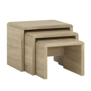 Xeka Wooden Small Set Of 3 Nesting Tables In Sonoma Oak