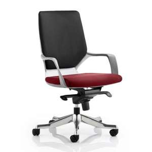 Xenon Medium Black Back Office Chair In Ginseng Chilli Seat