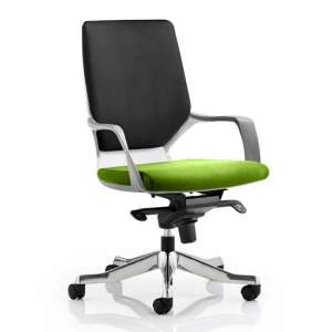 Xenon Medium Black Back Office Chair In Myrrh Green Seat