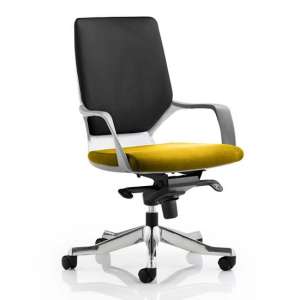 Xenon Medium Black Back Office Chair In Senna Yellow Seat