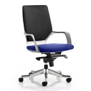 Xenon Medium Black Back Office Chair In Stevia Blue Seat