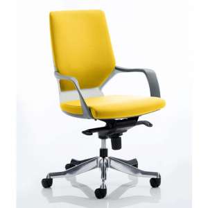 Xenon White Medium Back Office Chair In Senna Yellow