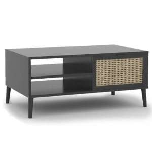 Xienna Wooden Coffee Table In Black And Natural Effect