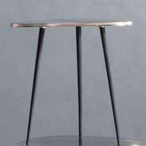 Yankton Scandi Style Metal Side Table In Black And Silver