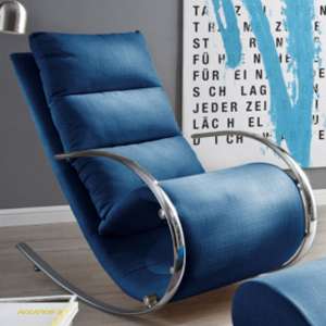 York Fabric Recliner Chair In Blue
