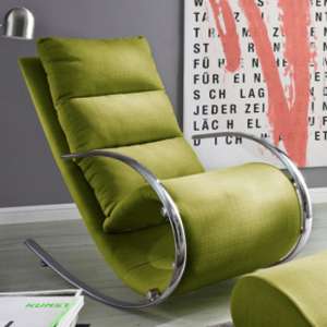 York Fabric Recliner Chair In Green