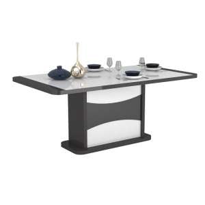Zaire Extending Dining Table In White And Anthracite Gloss