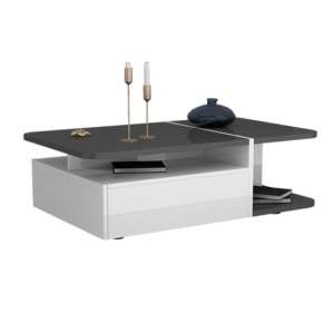 Zaire Storage Coffee Table In Grey And Anthracite High Gloss