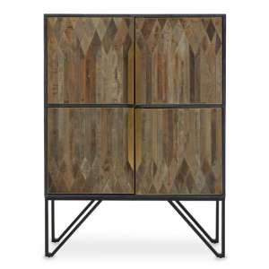 Zairian Wooden Storage Cabinet In Natural And Black