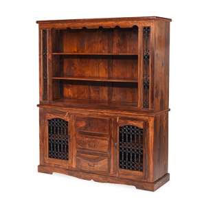 Zander Wooden Display Cabinet In Sheesham Hardwood With 2 Doors