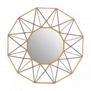 Zaria Geo Wall Bedroom Mirror In Antique Gold Frame