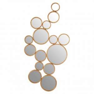Zaria Large Multi Circle Wall Bedroom Mirror In Gold Frame