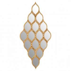 Zaria Multi Diamond Shape Wall Bedroom Mirror In Gold Frame