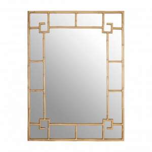 Zaria Rectangular Panelled Wall Bedroom Mirror In Gold Frame