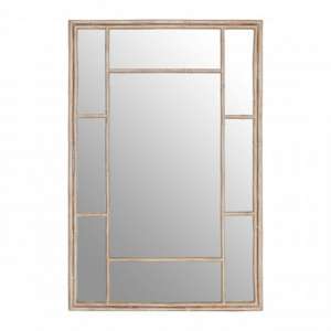 Zaria Rectangular Panelled Wall Bedroom Mirror In Silver Frame