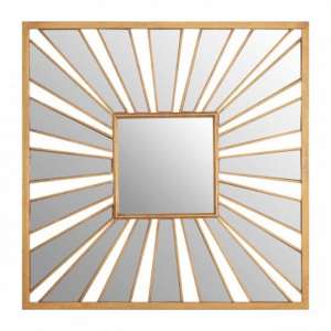 Zaria Sunburst Design Wall Bedroom Mirror In Gold Frame