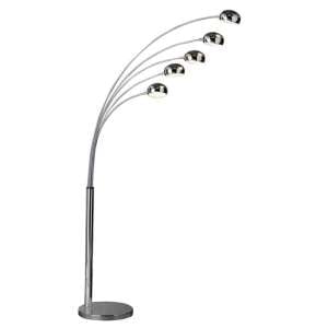 Zeiss 5 Arched Lights Floor Lamp In Polished Chrome