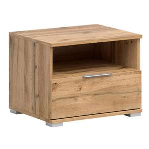 Zele Wooden Bedside Cabinet With 1 Drawer In Wotan Oak