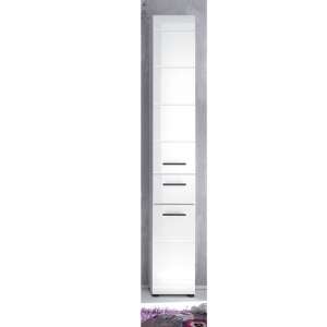 Zenith Bathroom Storage Cabinet In White With High Gloss Fronts