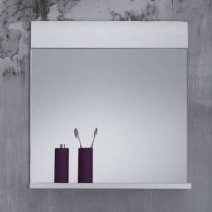 Zenith Bathroom Wall Mirror In White With Gloss Fronts