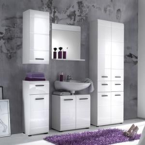 Zenith Bathroom Furniture Set 2 In White With High Gloss Fronts