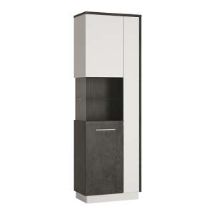 Zinger Left Handed Wooden Display Cabinet In Grey And White