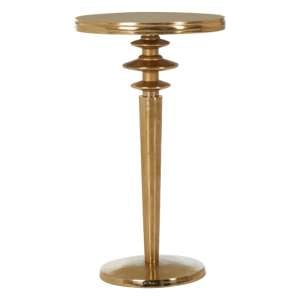 Zosma Round Aluminium Side Table In Warm Gold